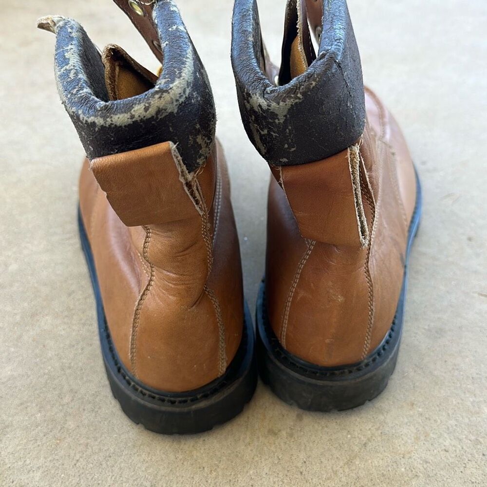 Vintage MONTBLANC Hiking Boots Combat Leather Boots Men’s 11 Made In Korea - Picture 7 of 11